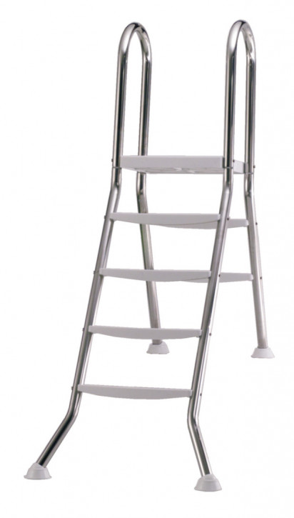 Edelstahl Aufstellbeckenleiter für Becken bis 120 cm Tiefe, 50 cm eingebaut
