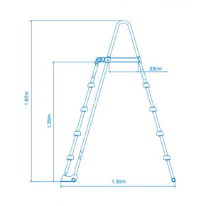 Sicherheitsleiter für Pools von 132 cm Höhe